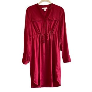 Maternity Red Shirtdress Tunic in excellent condition, sz Small